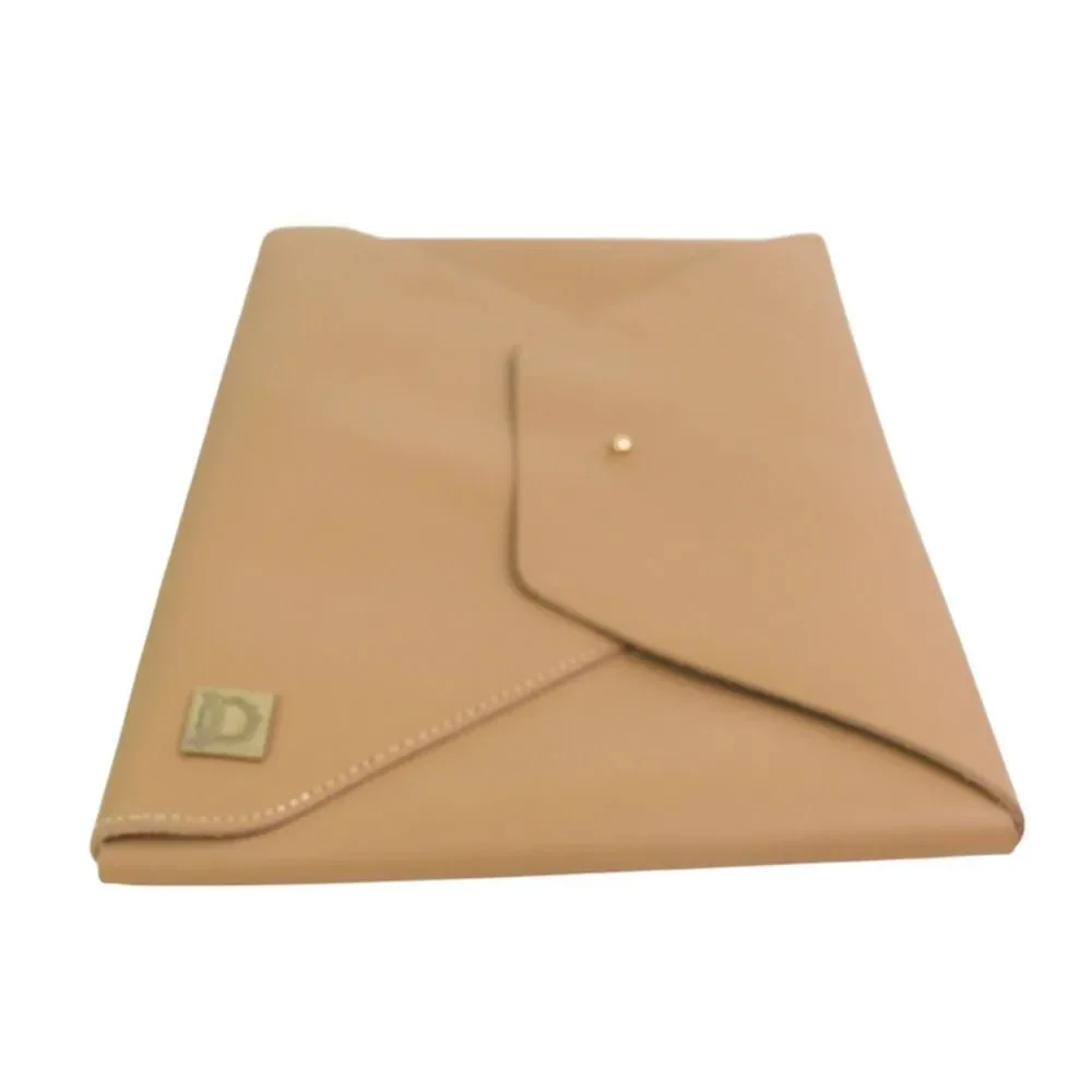 Sunshine BEIGE SADDLE LEATHER FLAP ENVELOPE POCKETBOOK PURSE HANDBAG CLUTCH